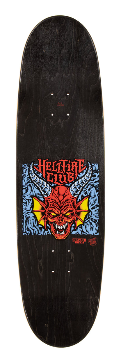 SANTA CRUZ x STRANGER THINGS HELLFIRE CLUB FLAMES 9" SKATEBOARD DECK