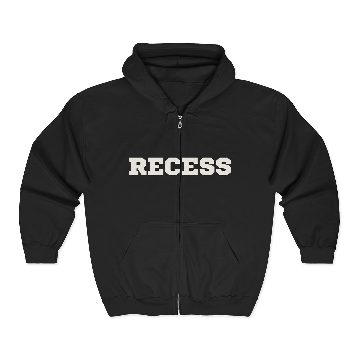 Recess Full Zip Hoodie — Skaters Never Die Graphic Print Back