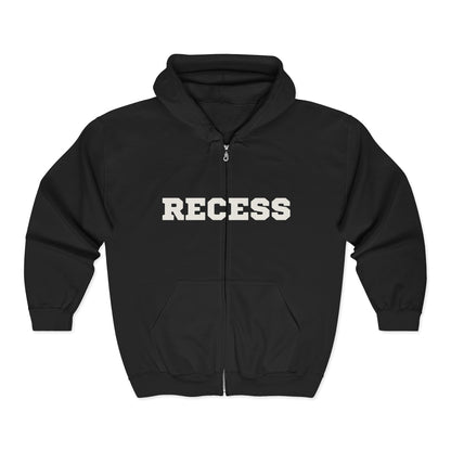 Recess Full Zip Hoodie — Skaters Never Die Graphic Print Back