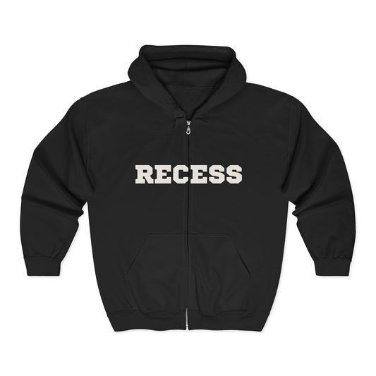 Recess Full Zip Hoodie — Skaters Never Die Graphic Print Back