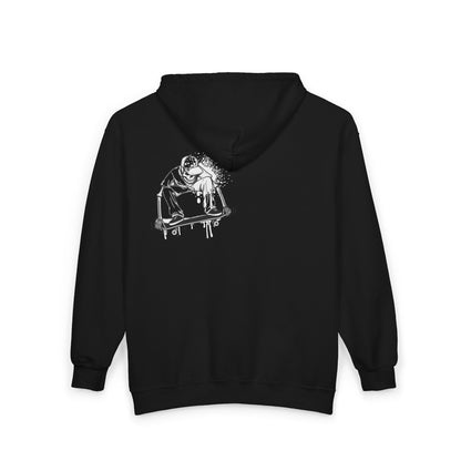 Recess Full Zip Hoodie — Skaters Never Die Graphic Print Back