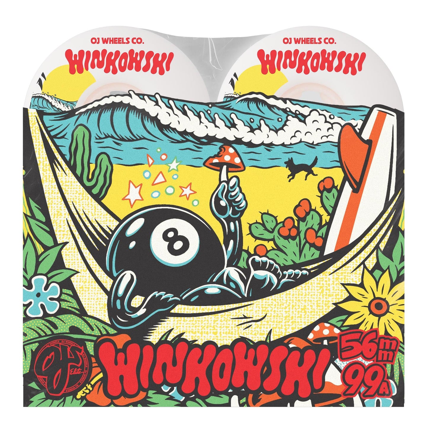 OJ Winkowski Mushroom Elite White Mini Combo 56mm 99a  Skateboard Wheels