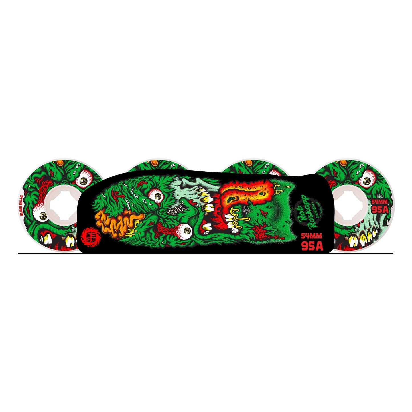 Slime Balls Roskopp Face Two Reissue 54mm 95a White Hardline Skateboard Wheels