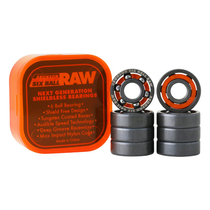 Bronson Speed Co. 6-Ball Raw Skateboard Bearings (set of 8)