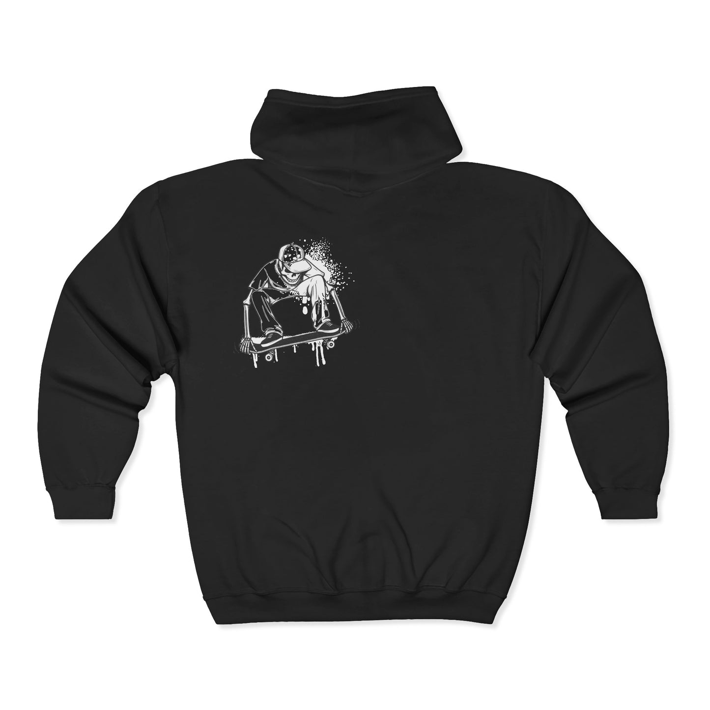 Recess Full Zip Hoodie — Skaters Never Die Graphic Print Back